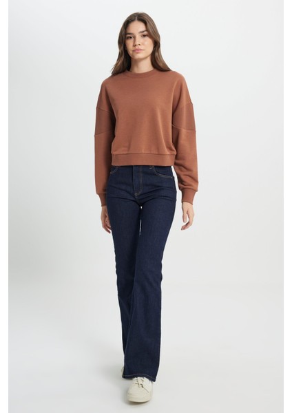 Kadın Kahverengi Sweatshırt Model Kodu: W242451825 fırsatları