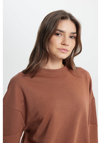 Kadın Kahverengi Sweatshırt Model Kodu: W242451825 indirimleri