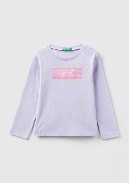 Kız Çocuk Lila Tişört Model Kodu: 224P3I9WG10D5