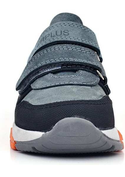 Hakiki Deri Koyu Gri Çocuk Cırtlı Sneakers Spor Ayakkabı fırsatları