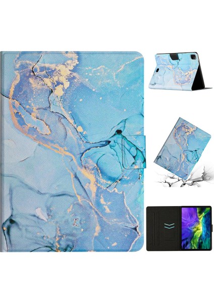 iPad Pro 11 2024 Için Mermer Desenli Deri Kılıf (Yurt Dışından)