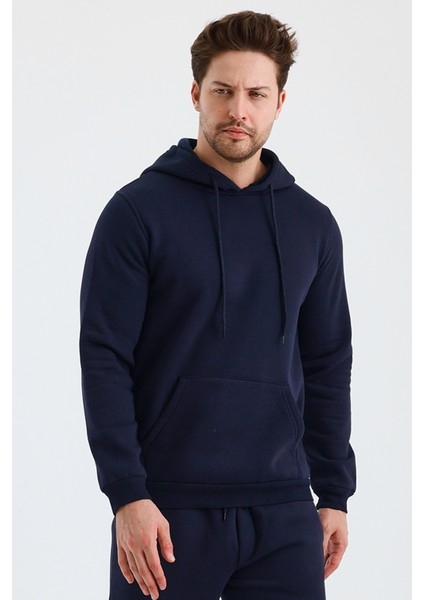 Erkek Kapşonlu 3 Iplik Sweatshirt