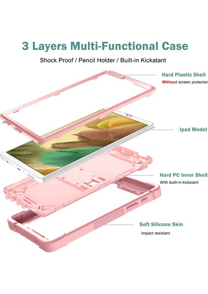 Samsung Galaxy Tab A7 Lite T225/T220 Için Silikon + Pc Kılıf (Yurt Dışından)