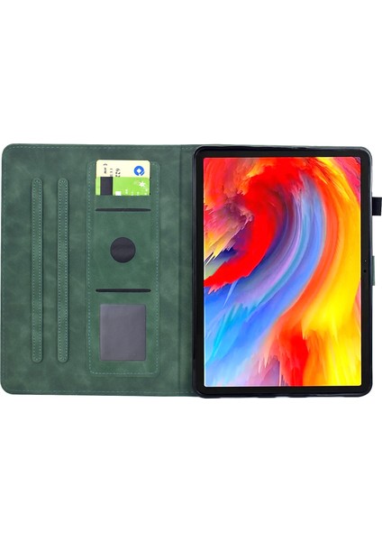 Samsung Galaxy Tab A9 Için Kabartmalı Deri Kılıf (Yurt Dışından)