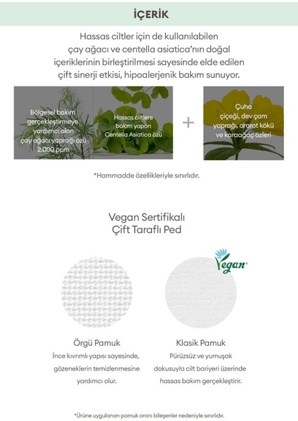 Yağlanma ve Akneye Eğilimli Ciltler İçin Gözenek Bakım Pedi A'PIEU The Pure Tea Tree Pore Pad