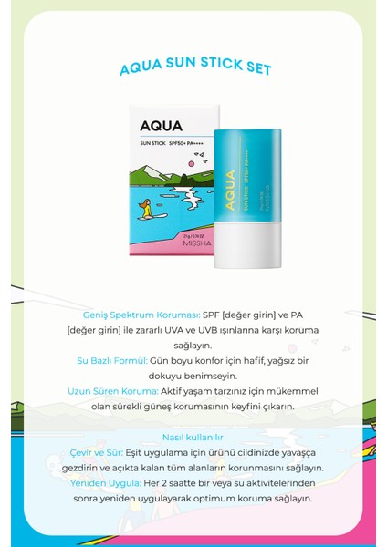 Stick Güneş Kremi ve Göz Altı Bakım Seti All Around Safe Block Aqua Sun Stick Set SPF50+/PA++++