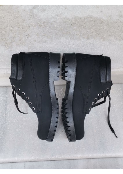 Kauçuk Taban Kürklü Bilek Boy Nubuk Deri Bağcıklı Bot fiyatları