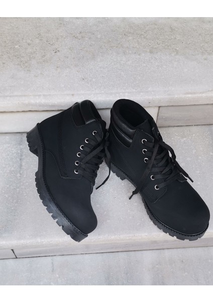 Kauçuk Taban Kürklü Bilek Boy Nubuk Deri Bağcıklı Bot indirimleri