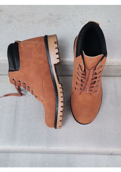 Kauçuk Taban Kürklü Bilek Boy Nubuk Deri Bağcıklı Bot fiyatları