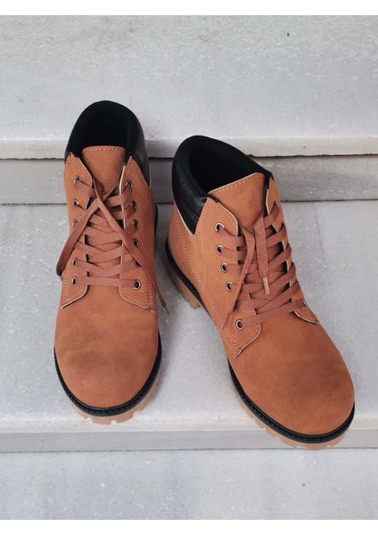 Kauçuk Taban Kürklü Bilek Boy Nubuk Deri Bağcıklı Bot fırsatları