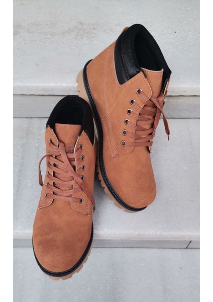 Kauçuk Taban Kürklü Bilek Boy Nubuk Deri Bağcıklı Bot indirimleri