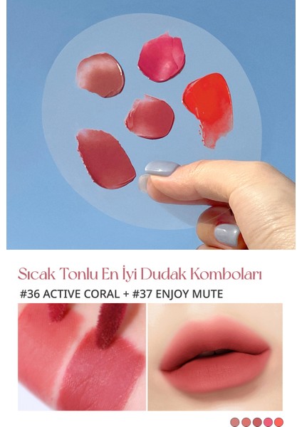 Yüksek Pigmentli, Kadife Görünümlü, Gün Boyu Kalıcı Tint PERIPERA Ink Velvet (38 Bright Pink)