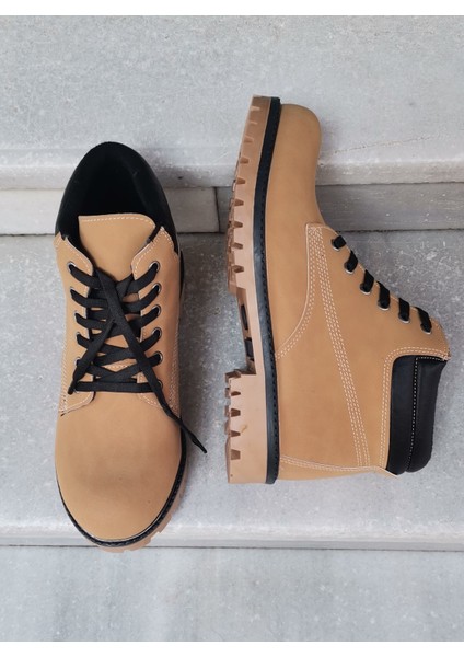 Kauçuk Taban Kürklü Bilek Boy Nubuk Deri Bağcıklı Bot fırsatları