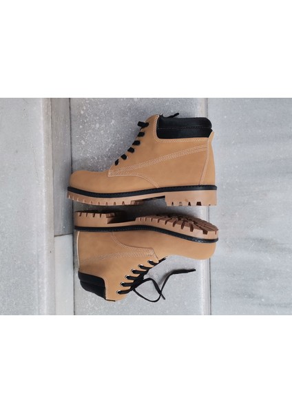 Kauçuk Taban Kürklü Bilek Boy Nubuk Deri Bağcıklı Bot indirimleri