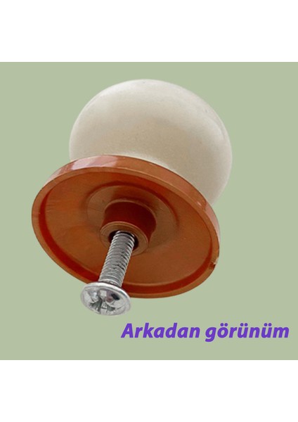 15 Adet Menekşe Kulp Beyaz Polimer Düğme Kulp Bakır Tablalı Mobilya Mutfak Dolabı Çekmece Kulbu