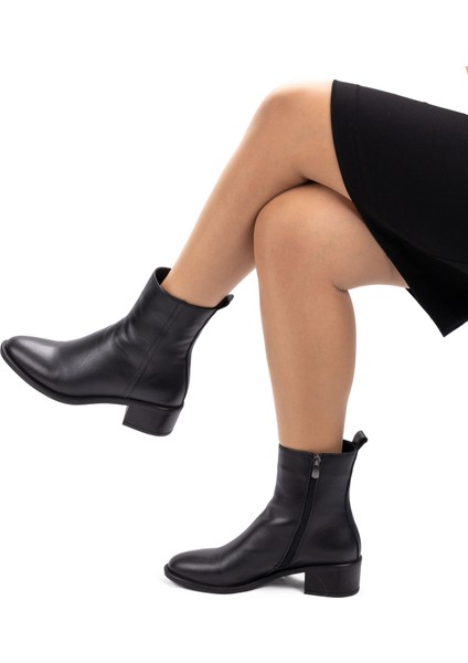 Kadın Deri Alçak Topuklu Fermuarlı Günlük Bot fiyatları