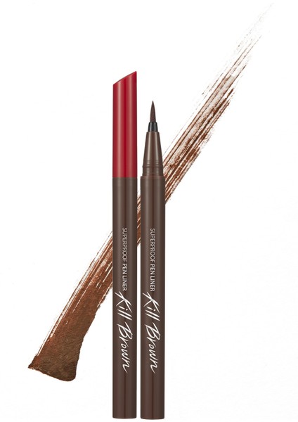 Sünger Uçlu, Suya Dayanıklı Kalem Eyeliner CLIO Superproof Pen Liner Kill Brown (03 Cacao Brown)