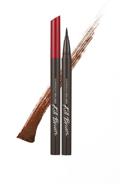 Sünger Uçlu, Suya Dayanıklı Kalem Eyeliner CLIO Superproof Pen Liner Kill Brown (02 Brown)