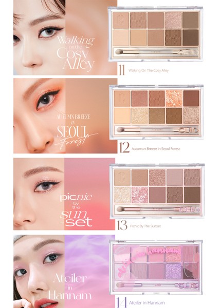Göz Alıcı Renklerde Yoğun Pigmentli Far Paleti CLIO Pro Eye Palette(12Autumn Breeze in Seoul Forest)
