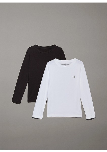 Düz Siyah - Beyaz Erkek Çocuk T-Shirt IB0IB022550K9 fiyatları