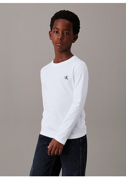 Düz Siyah - Beyaz Erkek Çocuk T-Shirt IB0IB022550K9 fırsatları