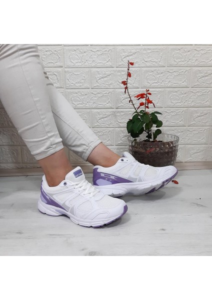 Arıon Beyaz-Mor Renk Fuspetli Athletic Koşu Spor Ayakkabı modelleri
