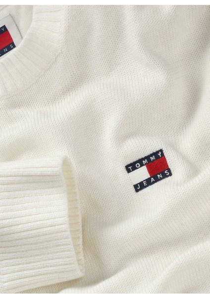 Bisiklet Yaka Regular Fit Nakışlı Krem Erkek Kazak DM0DM20706YBHTJM Reg Badge Sweater fiyatları
