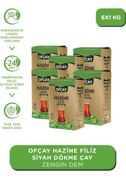 Hazine Siyah Dökme Çay 1 kg X 6 Paket