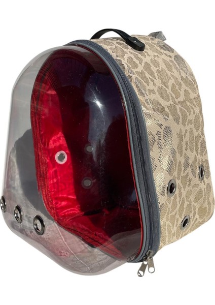 Snake Şeffaf Astronot Kedi Köpek Taşıma Çantası 42X22X33 cm Sarı