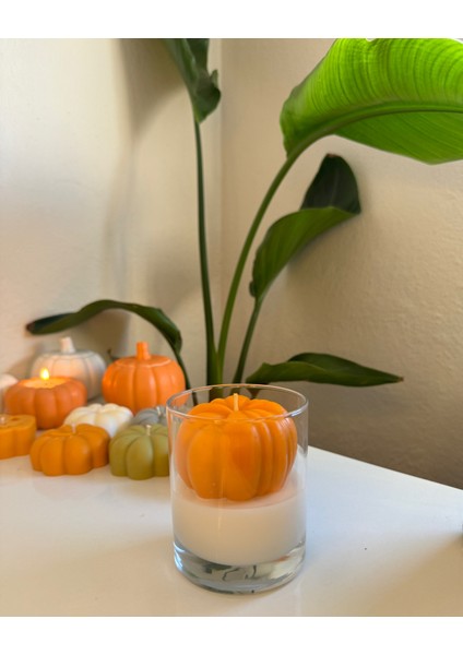 Halloween Pumpkin Candle / Vegan Mum modelleri