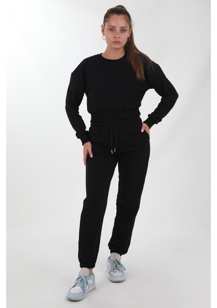 Sıfır Yaka Üç Iplik Kadın Eşofman Takımı