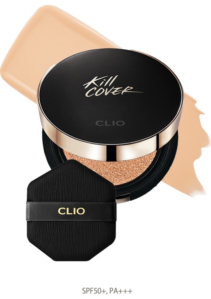 Mat Bitişli Kapatıcılık Sunan Cushion CLIO Kill Cover Fixer Cushion+Refill SPF50+/PA+++ (04/Ginger)