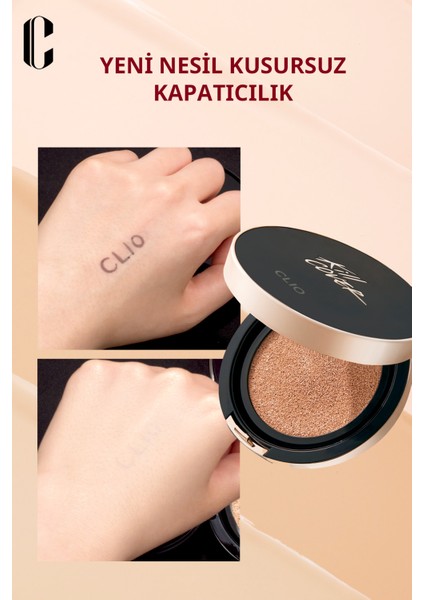 Mat Bitişli Kapatıcılık Sunan Cushion CLIO Kill Cover Fixer Cushion+Refill SPF50+/PA+++ (04/Ginger)