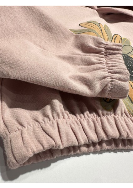Papatya Baskılı Kapüşonlu Sweatshirt Kız Çocuk 3/9 Yaş fırsatları