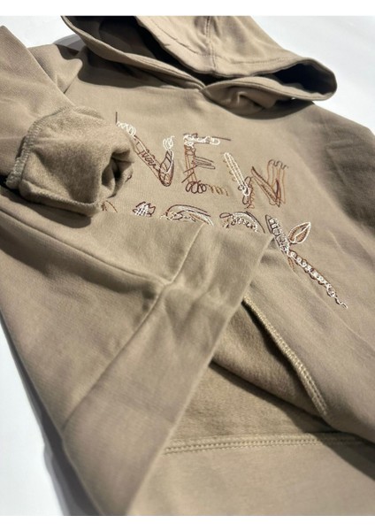 New York Nakışlı Kapüşonlu 3/9 Yaş Kız Çocuk Sweatshirt