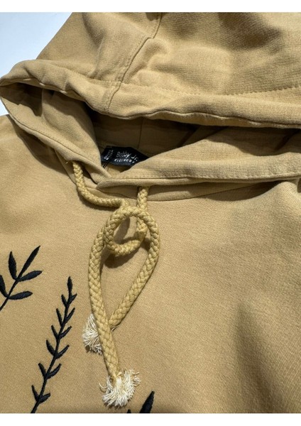 Vazo Nakışlı Kapüşonlu Oversize Kız Çocuk Sweatshirt 3/9 Yaş