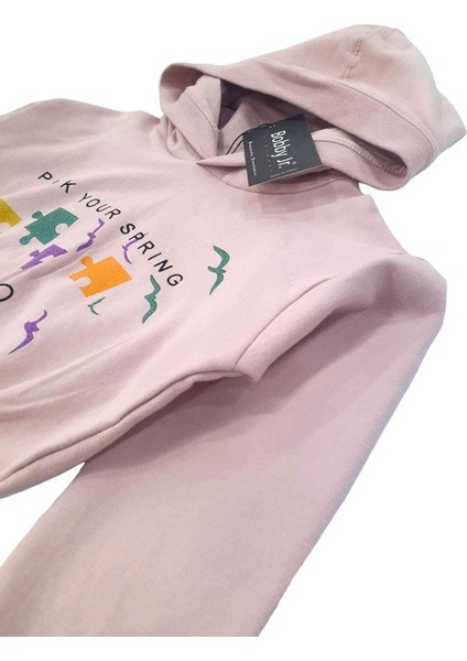 Stle Sim Baskılı Oversize 3/9 Yaş Kız Çocuk Sweatshirt
