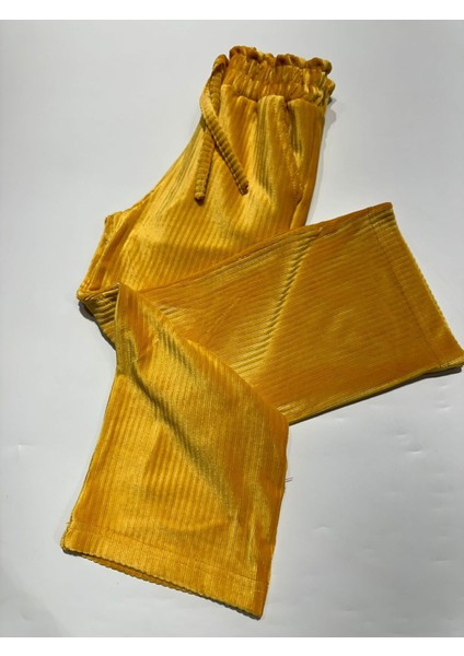 Wide Leg Cepli Kadife Kız Çocuk Pantalon modelleri