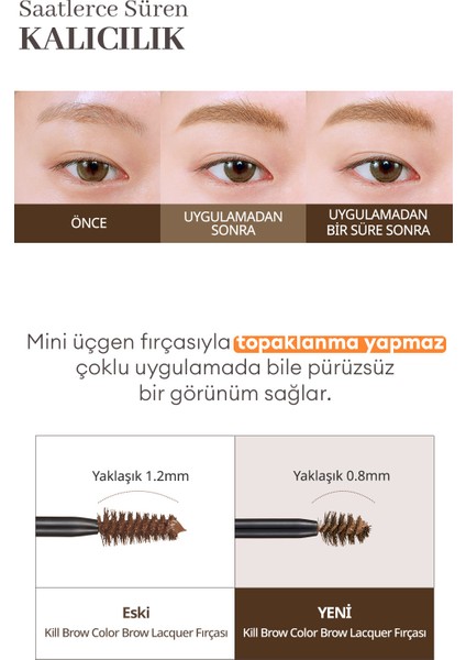 Yoğun Pigmentli, Üçgen Fırça Uçlu Kaş Maskarası CLIO Kill Brow Color Brow Lacquer (05 Gray Brown)