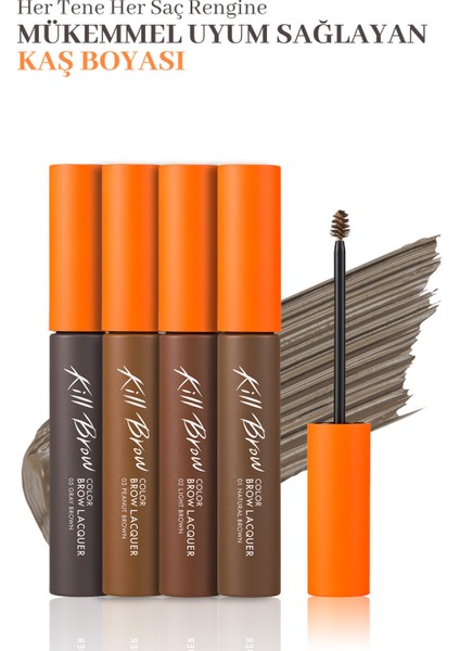 Yoğun Pigmentli, Üçgen Fırça Uçlu Kaş Maskarası CLIO Kill Brow Color Brow Lacquer (05 Gray Brown)