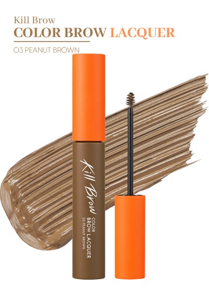 Yoğun Pigmentli, Üçgen Fırça Uçlu Kaş Maskarası CLIO Kill Brow Color Brow Lacquer (03 Peanut Brown)