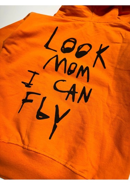 Look Mom I Can Fly Yazılı Ön ve Arka Emprime Baskılı Oversize Sweatshirt 3/9 Yaş