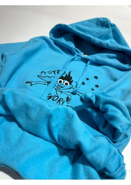 Look Mom I Can Fly Yazılı Ön ve Arka Emprime Baskılı Oversize Sweatshirt 3/9 Yaş indirimleri