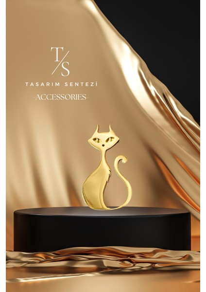 Broş Çelik Rozet Kedi Antik Hayvan Gold Yaka Kıyafet Takı Aksesuar Çanta Hediye indirimleri