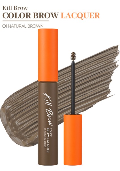 Yoğun Pigmentli, Üçgen Fırça Uçlu Kaş Maskarası CLIO Kill Brow Color Brow Lacquer (01 Natural Brown)