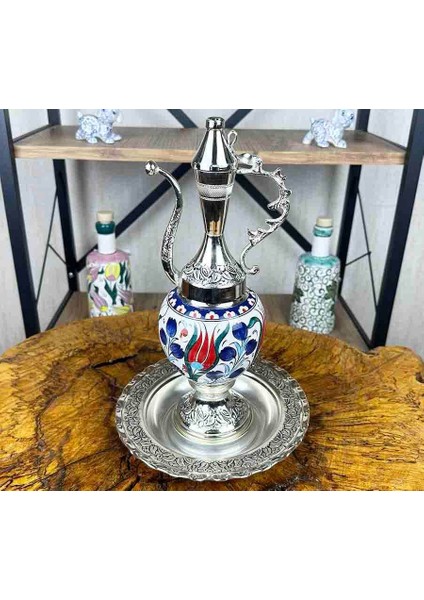 Gümüş Kaplama Vazo Tabak Seti
