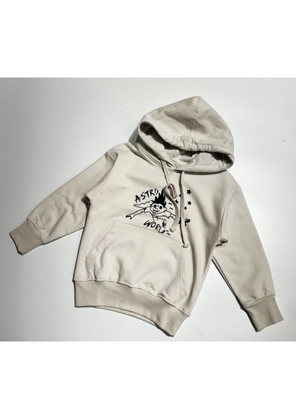 Look Mom I Can Fly Yazılı Ön ve Arka Emprime Baskılı Oversize Sweatshirt 3/9 Yaş modelleri