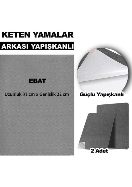 Keten Kumaş Tamir Yamaları Arkası Yapışkanlı Fixall Marka 22 x 33 Cm. 2 Adet Renkseçenekli fiyatları