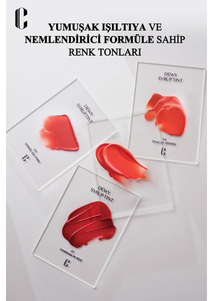 Işıltılı Renklerde, Nemlendirici, Uzun Süre Kalıcı Tint CLIO Dewy Syrup Tint (03 Hannam Coral View)