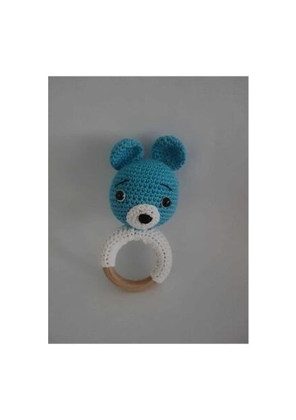 Amigurumi Bebek Seti- Sevimli Ayıcık- Uyku Arkadaşı, Çıngırak, 2'li Set. Mavi modelleri